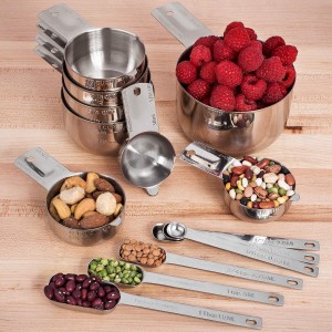 Hudson Essentials Stainless Steel Measuring Cups and Spoons Set (15 Piece Set)