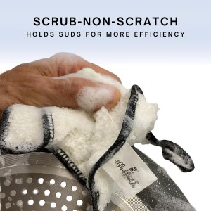 Whiffkitch Dishcloths Dishrags for Kitchen and Household Cleaning 6x7 6-Pack Non-Scratch 2-Ply Weave, Bamboo-Rayon Fabric, Absorbent, Washable, Long-Lasting