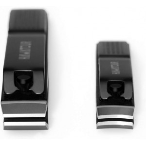 HAWATOUR Nail Clippers Set, Ultra Sharp Sturdy Fingernail and Toenail Clipper Cutters with Visibly Tin Case, Black