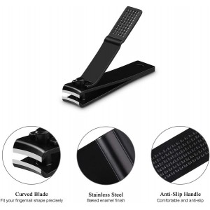 HAWATOUR Nail Clippers Set, Ultra Sharp Sturdy Fingernail and Toenail Clipper Cutters with Visibly Tin Case, Black