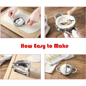 Stainless Steel Dumpling Maker, Pie Gyoza Empanada Press Mold, Ravioli Dumpling Mould Pastry Tools, 1 Set, Small+Big