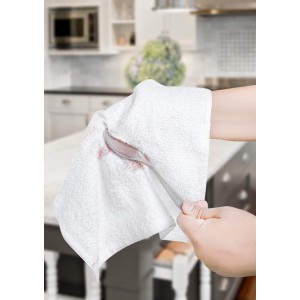 100% Cotton Terry Towels Cleaning Cloths Pack of 50 (12x12 Inches) White Cotton Terry Cloth Bar Rags White Bar Towels, Multipurpose High Absorbent Terry Towels for Cleaning Auto Detailing or Painters