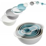 Plastic Mixing Bowls - Multicolored Mixing Bowl Set of 8, Nest for Easy Storage, Inculding Measuring Cups, Colander, Sifter, Large Bowl, Great for Cooking and Baking, Rv Camping Accessories, No BPA