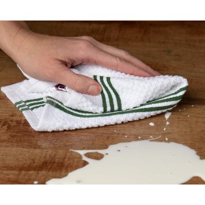 Sticky Toffee Cotton Dishcloths Set of 8 – 12x12 in Dark Green and White Dish Towels, Reusable and Absorbent Tea Towels for Cleaning or Drying, Oeko-Tex Cotton