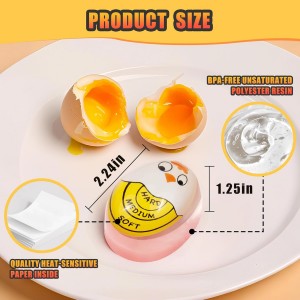 Egg Timer for Hard Boiled Eggs Soft Boiled Color Changing Indicator Tells When Eggs are Ready, Yellow 2pcs