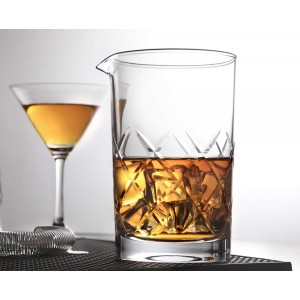 Hiware Professional 24 Oz Cocktail Mixing Glass, Thick Bottom Seamless Crystal Mixing Glass