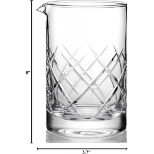 Hiware Professional 24 Oz Cocktail Mixing Glass, Thick Bottom Seamless Crystal Mixing Glass