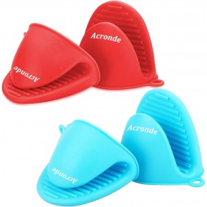 2 Pairs Mini Oven Gloves Silicone Heat R...