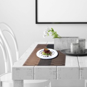 PIGCHCY Placemats,Durable Placemats for Dining Table,Washable Woven Vinyl Kitchen Placemats Set of 4 (Brown)