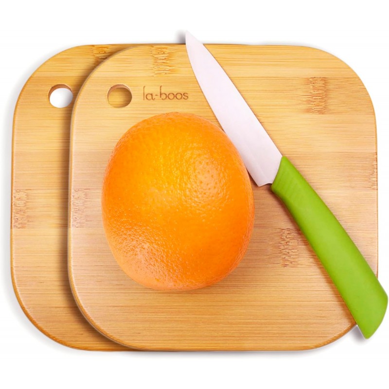 Home Mini Cutting Board Small Fruit Cutting Board Solid Bamboo Wood Board for Baby Infant dormitoryＩSet of 2