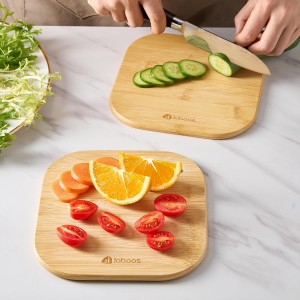 Home Mini Cutting Board Small Fruit Cutting Board Solid Bamboo Wood Board for Baby Infant dormitoryＩSet of 2