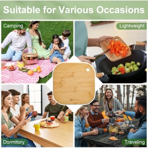 Home Mini Cutting Board Small Fruit Cutting Board Solid Bamboo Wood Board for Baby Infant dormitoryＩSet of 2