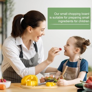 Home Mini Cutting Board Small Fruit Cutting Board Solid Bamboo Wood Board for Baby Infant dormitoryＩSet of 2