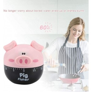 Cute Cartoon Pig Kitchen Timer,Mechanical Timers Counters,for Cooking Timing Tool Alarm Clock,Portable Alarm Clock Kitchen Cooking Tool()