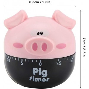 Cute Cartoon Pig Kitchen Timer,Mechanical Timers Counters,for Cooking Timing Tool Alarm Clock,Portable Alarm Clock Kitchen Cooking Tool()