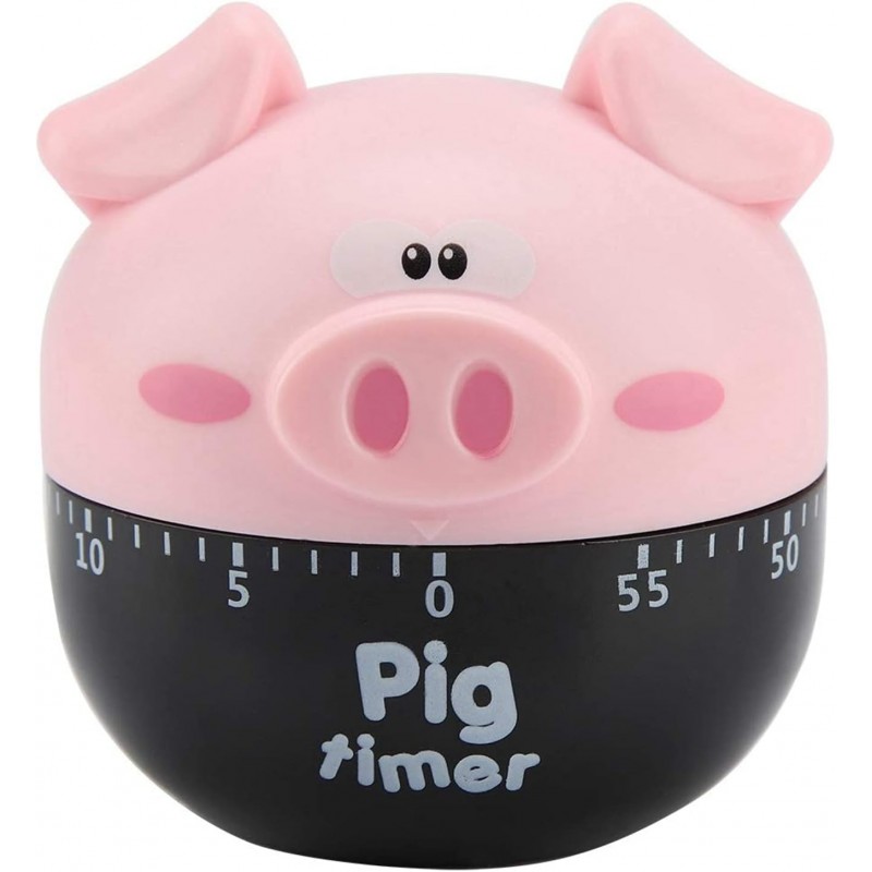 Cute Cartoon Pig Kitchen Timer,Mechanical Timers Counters,for Cooking Timing Tool Alarm Clock,Portable Alarm Clock Kitchen Cooking Tool()
