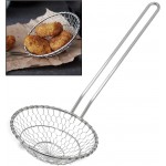 Hicook Stainless Steel Kitchen Spider Strainer Skimmer Ladle Food Dumpling Noodle Strainer for Pasta Spaghetti Noodles and Frying, 5 inches