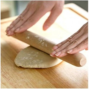 Wooden Rolling Pin, French Dumpling Rolling Pin for Baking Pizza Dough Roller 30 x 3.5cm