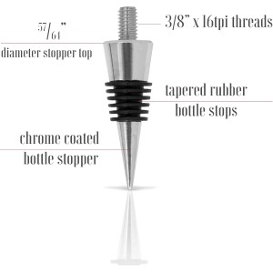 Savannah Classic Chrome Style Bottle Stopper with 3/8