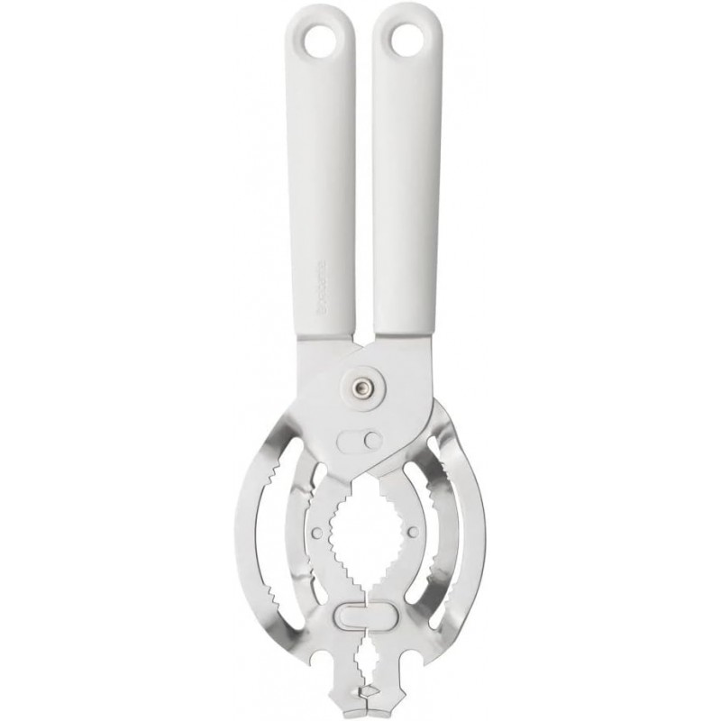 Brabantia Tasty+ Universal Can, Jar, Bottle Opener (Light Grey) Easy to use, Unscrews Small or Large Caps, Tops Lids