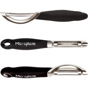 Microplane Stainless Steel Professional Swivel Peeler, Sharp Blade for Effortless Peeling of Hard Fruits and Vegetables, Kitchen Peeler for Home Cooks and Professional Chefs