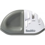 Smith's 51003 Diamond Edge Grip™ MAX 2-Stage Sharpener – White - Compact - Non-Slip Base - Patented V Grip – Sharpen Knives & Scissors - Diamond & Ceramic Sharpeners