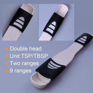 Adjustable Measuring Spoon White,Creative Double End Adjustable Scale, Eight Stalls Measuring Spoon,Measuring Dry/Semi-Liquid Ingredients,Metering Spoon for Baking,Cooking,Coffee,Sugar,Salt,Powder.