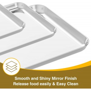 Wildone Baking Sheet with Rack Set (3 Pans + 3 Racks), Stainless Steel Baking Pan Cookie Sheet with Cooling Rack, Non Toxic & Heavy Duty & Easy Clean