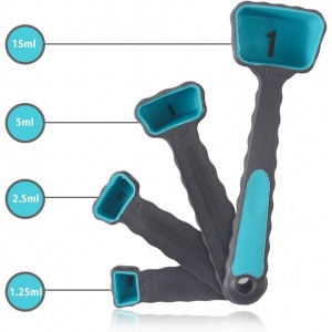 Collapsible Measuring Cups and Spoons - Portable Food Grade Silicone for Liquid & Dry Measuring, 8 Piece Set Kitchen Measuring Tool