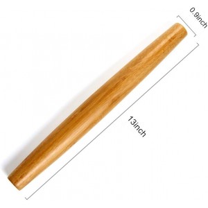 Classic French Rolling Pins Bamboo Wooden Rolling Pin for Baking Pizza Dough Pie Cookie, 13-Inch
