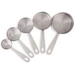 husMait Stainless Steel Measuring Cups - 5 Piece Heavy Duty Measuring Cup Set with Storage Ring
