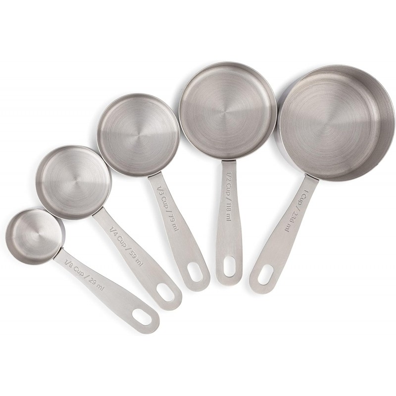 husMait Stainless Steel Measuring Cups - 5 Piece Heavy Duty Measuring Cup Set with Storage Ring
