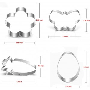 Easter Cookie Cutter Set - 7 piece - Egg, Carrot, Bunny, Flower, Chick, Bunny Face and Butterfly