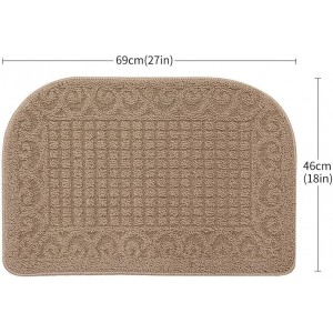 COSY HOMEER 27X18 Inch Anti Fatigue Kitchen Rug Mats are Made of 100% Polypropylene Half Round Rug Cushion Specialized in Anti Slippery and Machine Washable (Beige 1 pc) …