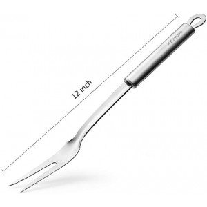 Carving Fork, Meat Fork, 12 Inch Cooking Fork, Stainless Steel BBQ Fork, Long Metal Chef Pro Kitchen Forks for Barbecue, Serving, Cooking, Grilling, Roasting