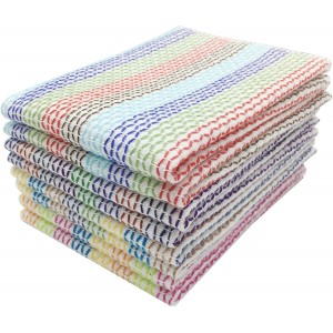 Mia'sDream Cleaning Rags Tidy Cotton Dish Cloths Dish Rags Cleaning Cloth, Absorbent Odor Free Dishcloths Kitchen Dish Towels, 13inch x 13inch 8 Pack Multi Colors