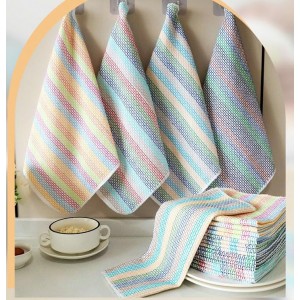 Mia'sDream Cleaning Rags Tidy Cotton Dish Cloths Dish Rags Cleaning Cloth, Absorbent Odor Free Dishcloths Kitchen Dish Towels, 13inch x 13inch 8 Pack Multi Colors