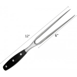 Carving Fork, Meat Fork, 12 Inch Cooking Fork, Stainless Steel BBQ Fork, Long Metal Chef Pro Kitchen Forks for Barbecue, Serving, Cooking, Grilling, Roasting