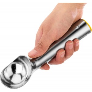 New Star Foodservice 7006957 Commercial Ice Cream Dipper Scoop Yellow 3-oz Size 12 (Hand Wash Only)