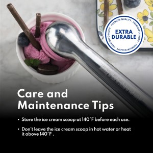 New Star Foodservice 7006957 Commercial Ice Cream Dipper Scoop Yellow 3-oz Size 12 (Hand Wash Only)