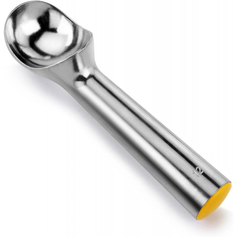 New Star Foodservice 7006957 Commercial Ice Cream Dipper Scoop Yellow 3-oz Size 12 (Hand Wash Only)