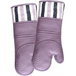 RED LMLDETA Heat Resistant 550 Degree Oven mitt, Silicone Oven Hot Mitts - 1 Pair, Extra Long Professional Baking Oven Gloves - Food Safe,Pot Holders Cooking,Grilling,Kitchen (Purple Mittens)