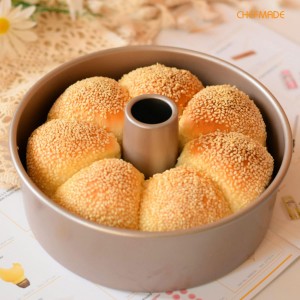 CHEFMADE Angel Food Cake Pan, 6-Inch with Removable Loose Bottom Non-Stick Chiffon Tube Pan for Oven and Instant Pot Baking (Champagne Gold)