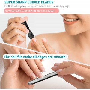 SZQHT Extra Wide Jaw Opening Nail Clippers for Thick Nails Cutter for Ingrown Toenail Clippers & Fingernails Manicure Set,Pedicure Kit,Men & Women(Black)