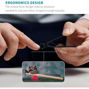 SZQHT Extra Wide Jaw Opening Nail Clippers for Thick Nails Cutter for Ingrown Toenail Clippers & Fingernails Manicure Set,Pedicure Kit,Men & Women(Black)