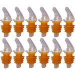 1 Dozen Large Amber Cork Free-Pour Spout - Great for Wide-Neck Liquor Bottles, Including 1.75 Liter Bottles