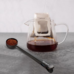 Coffee Scoop with Bag Clip, Multi-Function Milk Powder Measuring Spoon, 20ml (Black)