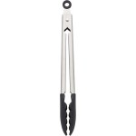 KitchenAid Silicone Tipped Stainless Steel Tongs, 12 Inch, Black