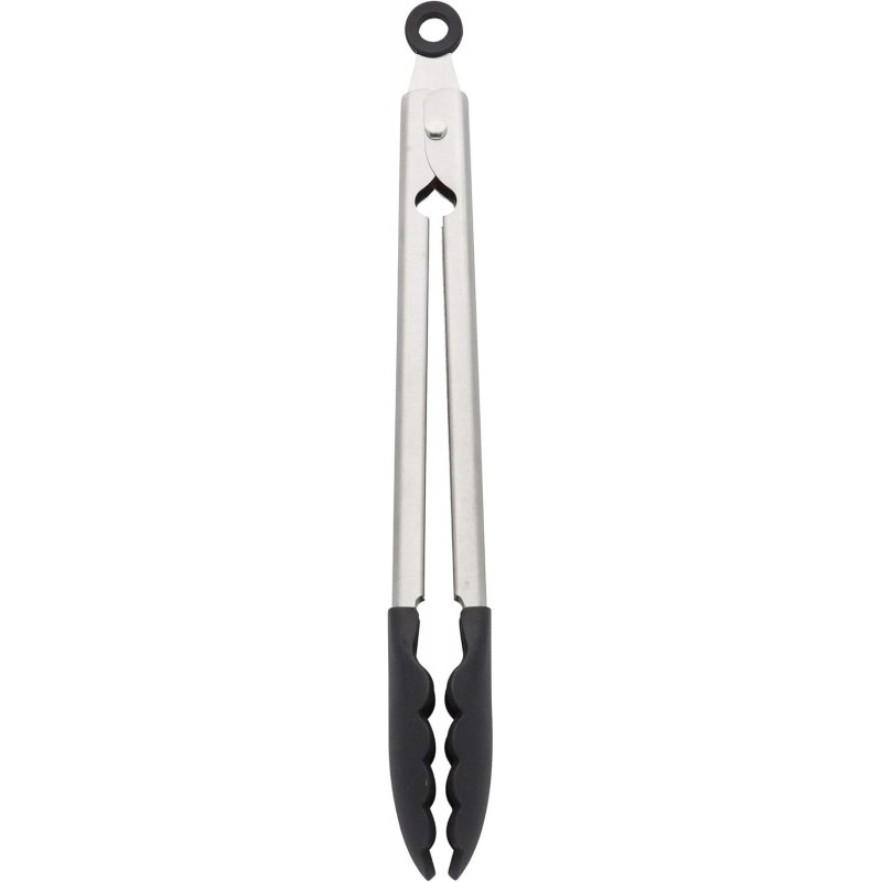 KitchenAid Silicone Tipped Stainless Steel Tongs, 12 Inch, Black
