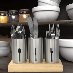 4PC Flatware Caddy Holder Stainless Steel Small
